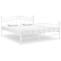 vidaXL Рамка за легло, бяла, метал, 140x200 cм(SKU:324998, снимка 1 - Спални и легла - 45734412