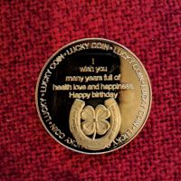 Уникална позлатена монета с пожелание Честит Рожден Ден, снимка 3 - Нумизматика и бонистика - 45445778