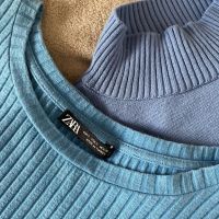 ZARA 2 къси сини блузи, снимка 1 - Блузи с дълъг ръкав и пуловери - 45429203