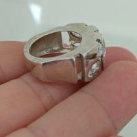красив сребърен пръстен с камъни, снимка 4 - Пръстени - 45455725