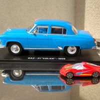 Ретро автомобил, GAZ – 21 VOLGA BLUE – 1959. Мащаб 1:24 см., снимка 10 - Колекции - 45160724