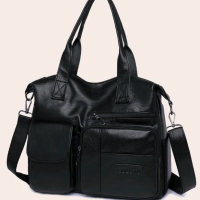 Голяма дамска чанта за ръка или рамо от високо качество екокожа, снимка 3 - Чанти - 45069565