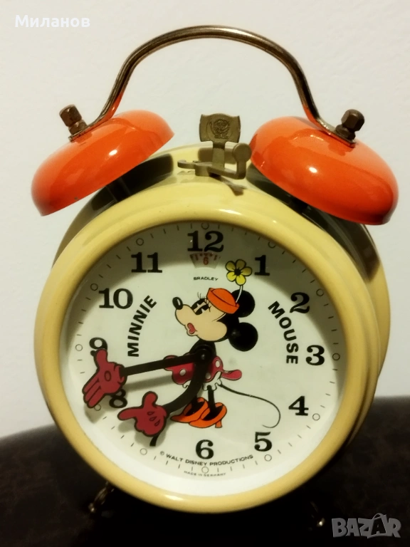 Стар механичен будилник, настолен часовник, снимка 1