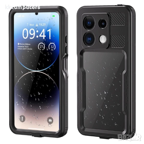 REDPEPPER IP68 Водоустойчив Калъф + Скрийн Протектор за Xiaomi Redmi Note 13 Pro 5G – Черен, снимка 1