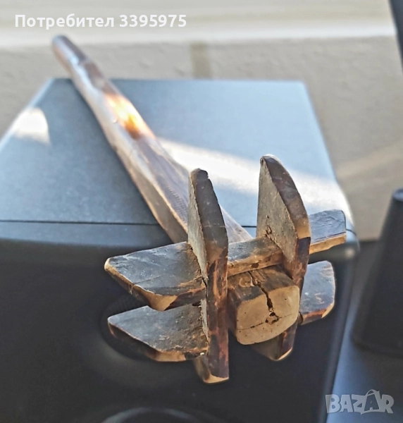 Дървена бъркалка за масло, 19 век, снимка 1