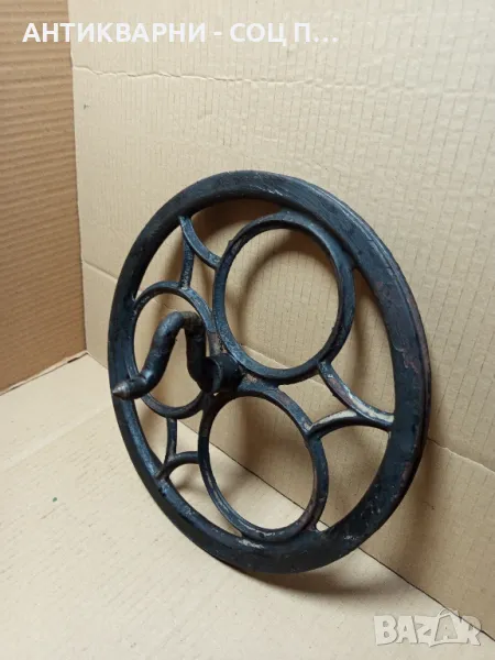 Старо Метално Колело От Стара Шевна Машина., снимка 1