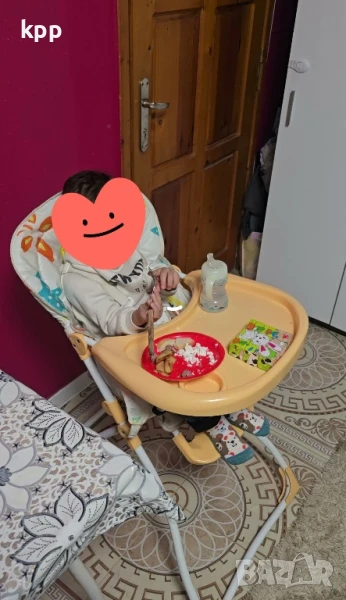 Детски стол за хранене С поставка Сгъваем, снимка 1