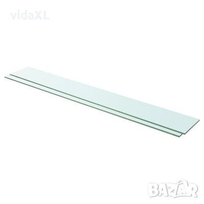 vidaXL Рафтове, 2 бр, панели прозрачно стъкло, 110x15 см（SKU:3051588, снимка 1