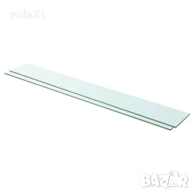 vidaXL Рафтове, 2 бр, панели прозрачно стъкло, 110x15 см(SKU:3051588, снимка 1