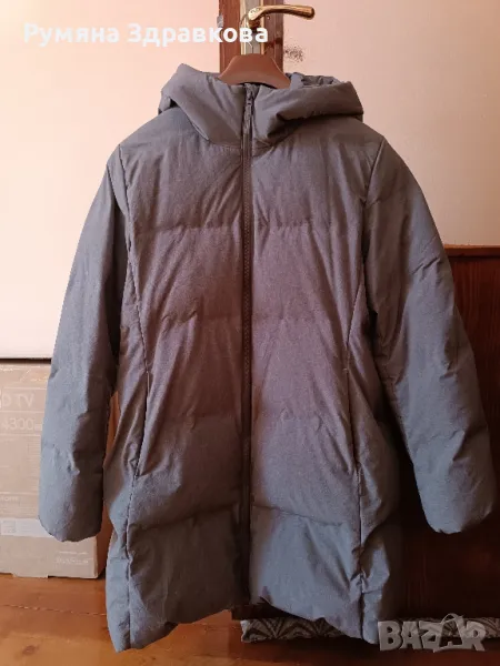 Сиво зимно яке с гъши пух L/XL размер, снимка 1