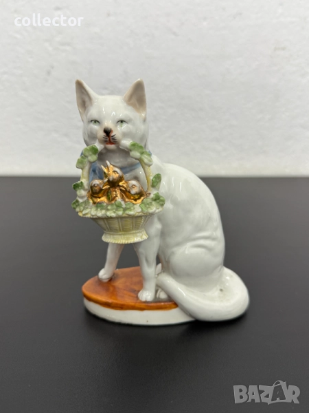Стара порцеланова фигура на котка - Ges. Gesch №7449, снимка 1