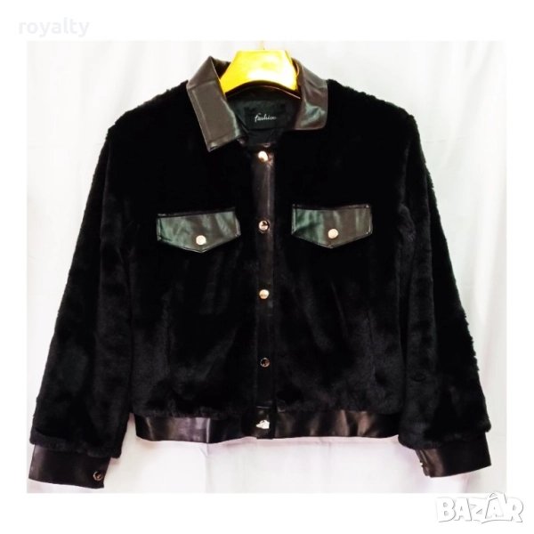 Меко и пухкаво късо дамско яке, снимка 1