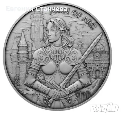 сребърна монета жана дарк joan of arc, снимка 1