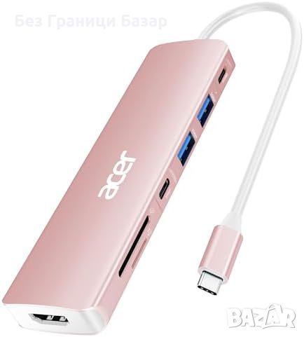 Нов Мултипортов Адаптер USB-C към HDMI, PD 100W, 7 в 1 хъб, снимка 1