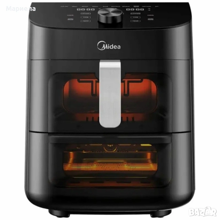 Еър Фрайър 2 в 1 - 11L - Midea MAD1100DADK - С две зони за готвене, 10 програми , снимка 1