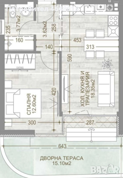Продава се ДВУСТАЕН АПАРТАМЕНТ в МАНАСТИРСКИ ЛИВАДИ - ИЗТОК, снимка 1