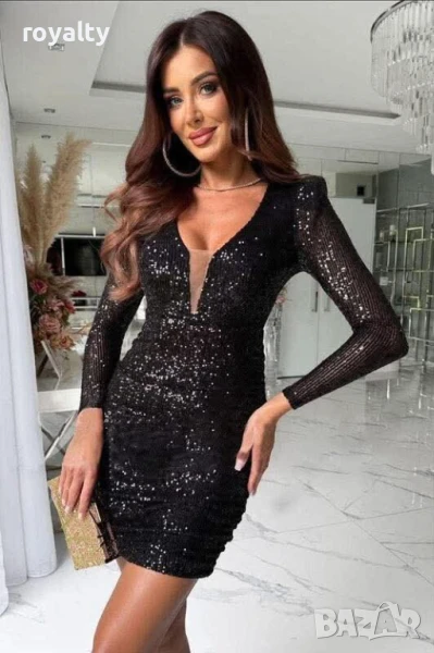 🌺👉 Ослепителна Дамска рокля с пайети, снимка 1