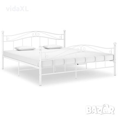 vidaXL Рамка за легло, бяла, метал, 140x200 cм(SKU:324998, снимка 1