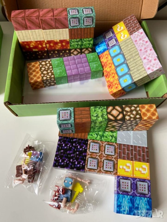 Магнитни блокчета 100 броя с 2 фигурки, снимка 1