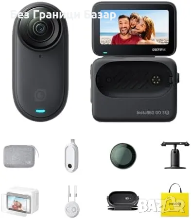 Нова Insta360 GO 3S 64GB Черна 4K Екшън Камера, Водоустойчива, Vlog, снимка 1