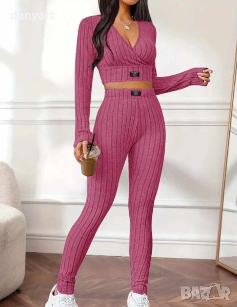 Дамски комплект от две части - V-образно деколте, размери M(38), снимка 1