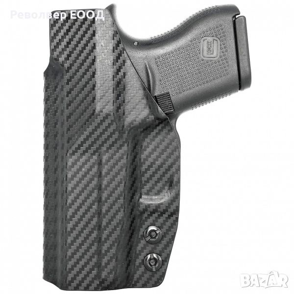 Кобур Rounded by CE - за Glock 43/43X/43MOS, вътрешен с въртяща щипка, дясна ръка, снимка 1