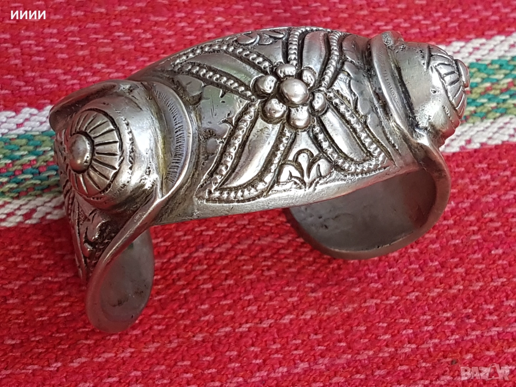 Сребърна гривна рогатка 2, снимка 1