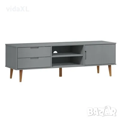 vidaXL ТВ шкаф MOLDE, сив, 158x40x49 см, борово дърво масив(SKU:350536), снимка 1