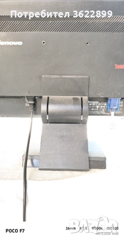 Монитор 19 wide Lenovo Thinkvision, снимка 2 - Монитори - 51943113
