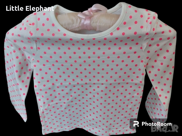 Блузка с дълъг ръкав за 5-6 год мом неонови розови точки,колекция"Points",Англия/нова