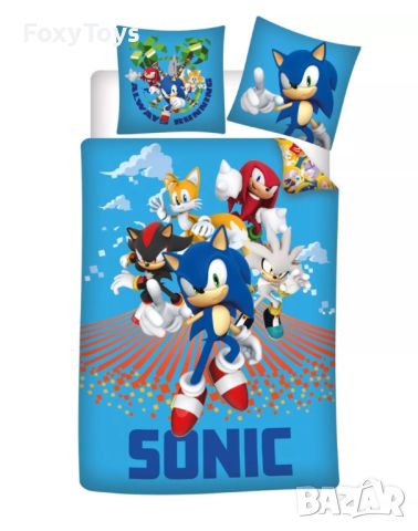 Детски спален комплект Sonic, Многоцветно, 100% Памук, 140×200см, 70×90 см, снимка 1 - Спално бельо и завивки - 46429193