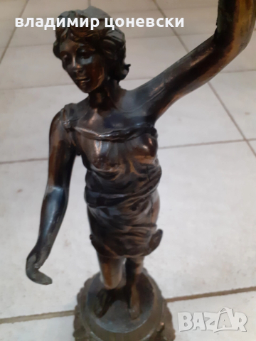 Стара метална френска статуетка, снимка 4 - Антикварни и старинни предмети - 52452017