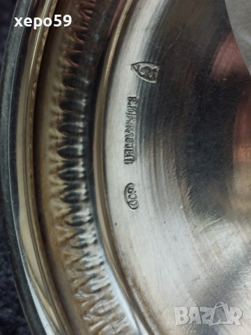 Среърна кана за вода,чай кафе и други напитки,сребро 800,вместимост 1350 мл.3 евро грам-775 грама, снимка 5 - Сервизи - 53707652