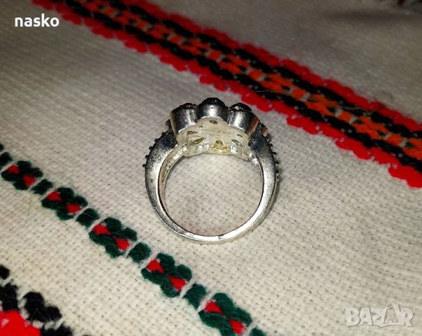 Дамски пръстен с цветни циркони, снимка 3 - Пръстени - 46435738