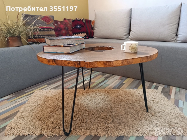 Холна маса от масивен плот с жив ръб, снимка 7 - Маси - 52335573