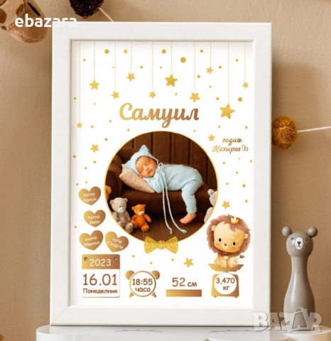 Постер-Бебешки визитки със снимка по избор♥️♥️♥️, снимка 13 - Декорация за дома - 51534745