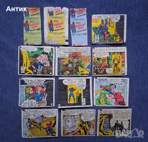 ЛОТ Стари Картинки от Дъвки 150 Броя / Spiderman Pilly Mickey Pink Panther Lucky Luke Kiwi Bombibom, снимка 9 - Колекции - 52637116