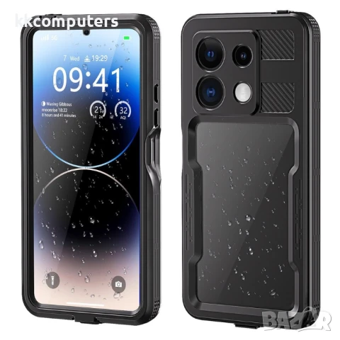 REDPEPPER IP68 Водоустойчив Калъф + Скрийн Протектор за Xiaomi Redmi Note 13 Pro 5G – Черен