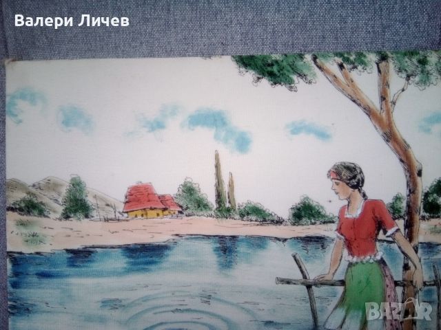 Пасторална картина, рисувана върху коприна , снимка 10 - Картини - 46445556