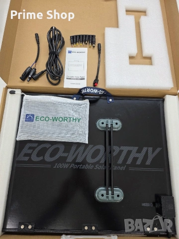 ECO-WORTHY 100W Сгъваем Соларен Панел 12V за Къмпинг и Каравани, снимка 12 - Друга електроника - 53448948