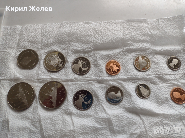 Лот монети 12 броя Канадски долари, центове непипани мат гланц перфектно състояние 42642, снимка 1 - Нумизматика и бонистика - 45021211
