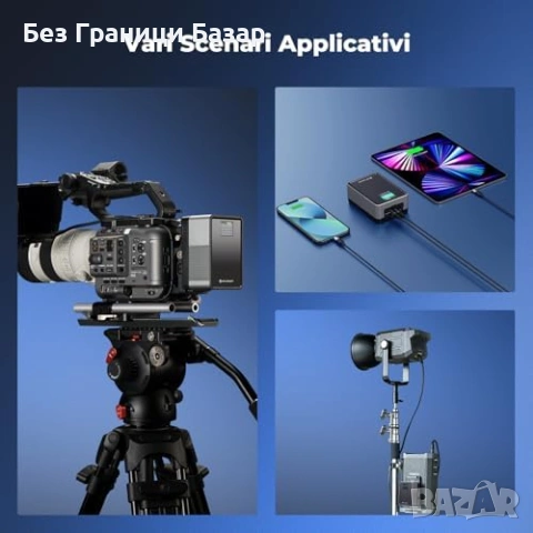 Нова K&F Concept Мини V-Mount батерия 99Wh PD100W USB-C D-TAP за камера, снимка 7 - Батерии, зарядни - 53917731