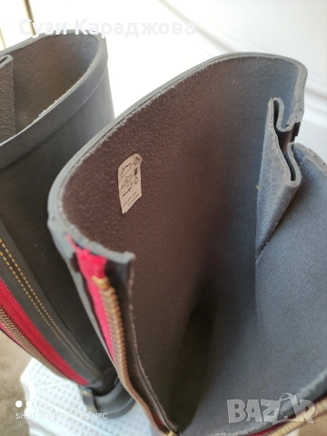 Стилни черни гумени ботуши, снимка 5 - Дамски ботуши - 53622254