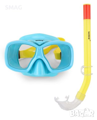 Детски комплект Морска маска & Шнорхел за плуване Тюркоазен Светъл Пролет 6-12 години, снимка 1 - Водни спортове - 46281019