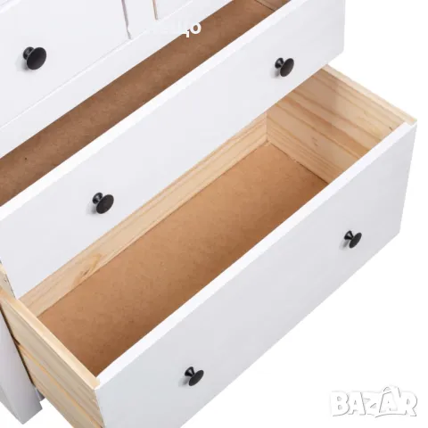 Бюфет, бял, 80x40x83 см, борова дървесина, Panama Range Код P332, снимка 4 - Бюфети - 49789925