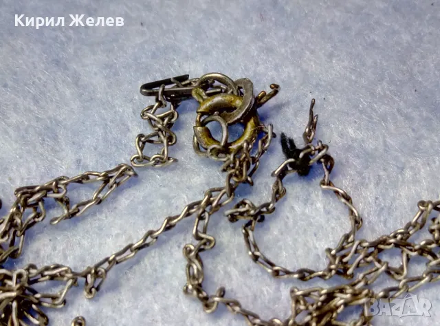 СТАРО АР НУВО СРЕБЪРНО КОЛИЕ СРЕБРО 925 с ЛУНЕН КАМЪК и НУЖДА от ЛЕКА РЕСТАВРАЦИЯ на ВЕРИЖКАТА 32032, снимка 10 - Антикварни и старинни предмети - 50180638