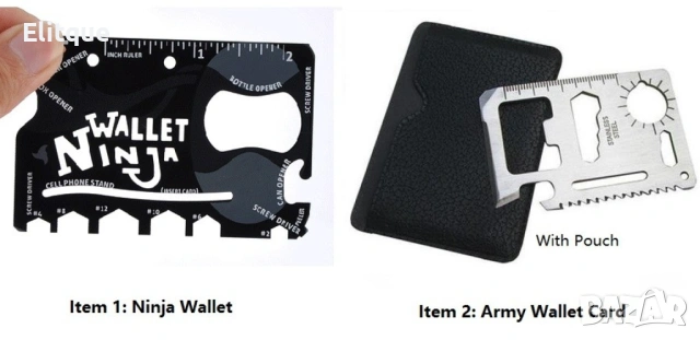 Wallet Ninja 18 в 1 – мултифункционален инструмент за портфейл, снимка 9 - Други инструменти - 53332123
