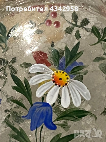 🌼 Винтидж стъклена гарафа  – 50-те години., снимка 4 - Антикварни и старинни предмети - 54101264