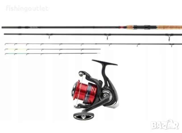 Фидер комплект Daiwa Ninja. Въдица 3.60мт 120гр,макара и подарък корда, снимка 2 - Въдици - 47571340