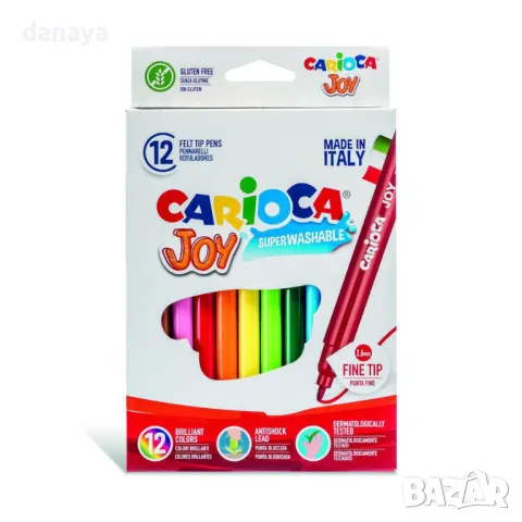 5100 Флумастери Carioca Joy, 12 цвята, снимка 1 - Ученически пособия, канцеларски материали - 46985466